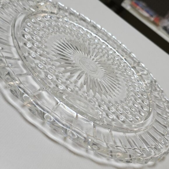 Vintage Clear Federal Glass Bubble Footed Cake Plate 11.25" Tray - Picture 5 of 7